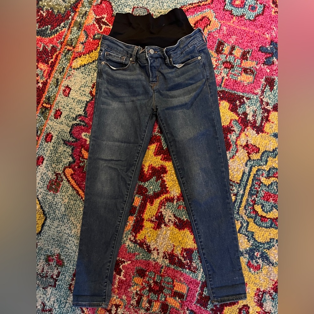 Blanqi postpartum support skinny jeans, size 6, smoke wash